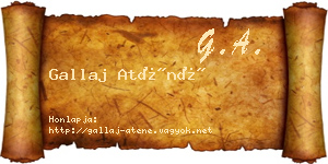Gallaj Aténé névjegykártya